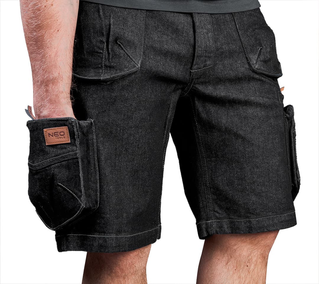 Delovne kratke hlače NEO TOOLS DENIM, črne, velikost S 4