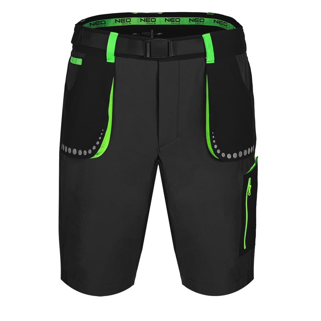 Moške kratke delovne hlače PREMIUM 4-way stretch, črne, vel. XXL