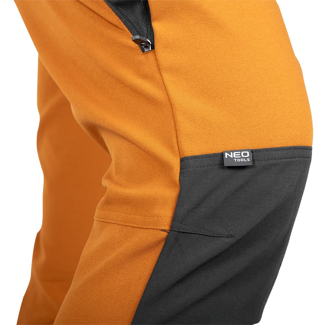NEO TOOLS Delovne hlače OUTDOOR, 4-smerno raztegljive, gorčično-sive, vel. M 7