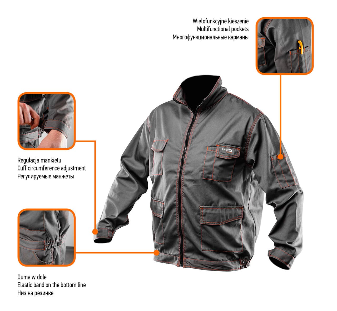 Delovna bluza NEO TOOLS BASIC, vel. XL/56 7