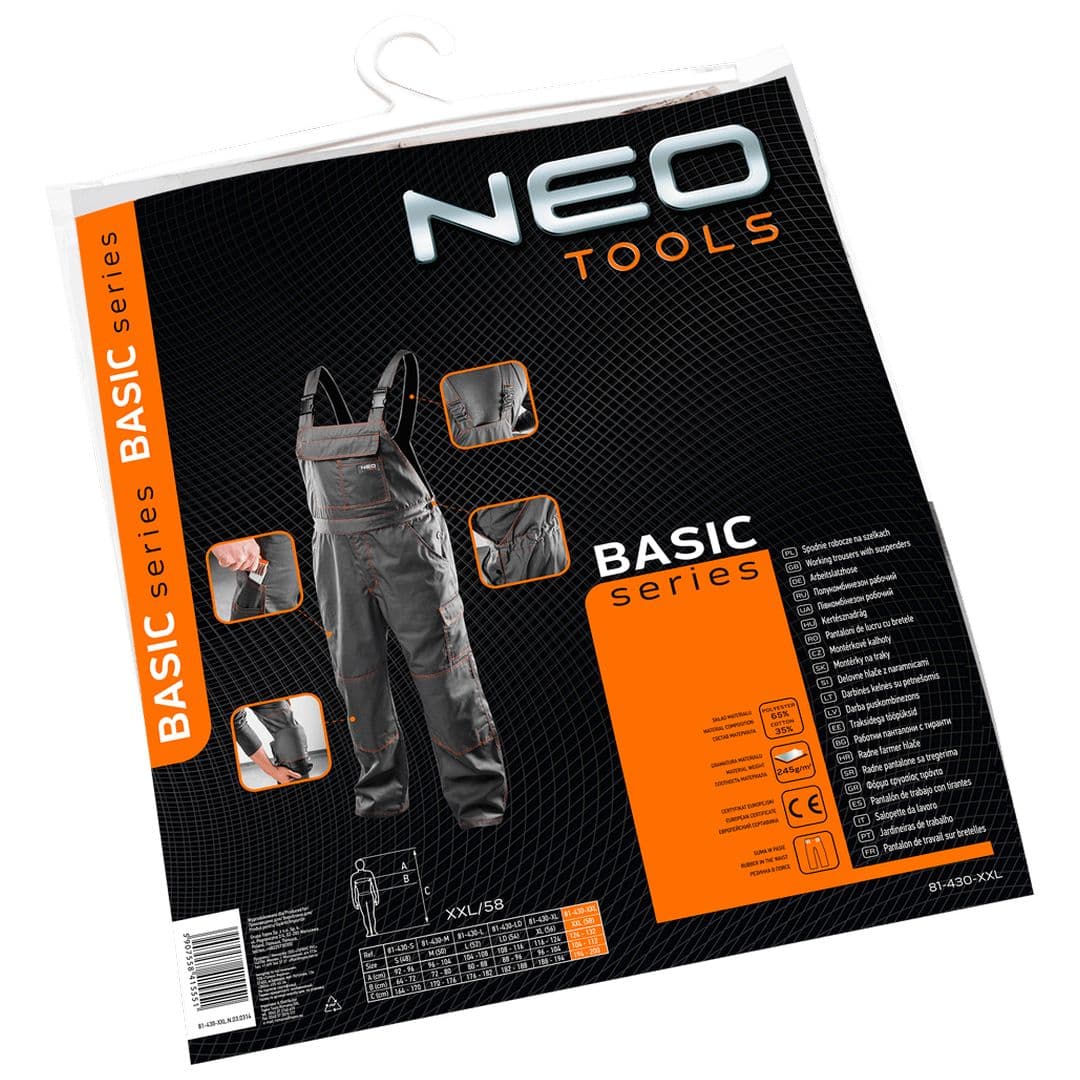 NEO TOOLS Basic Hlače z naramnicami, Velikost XXL/58 6