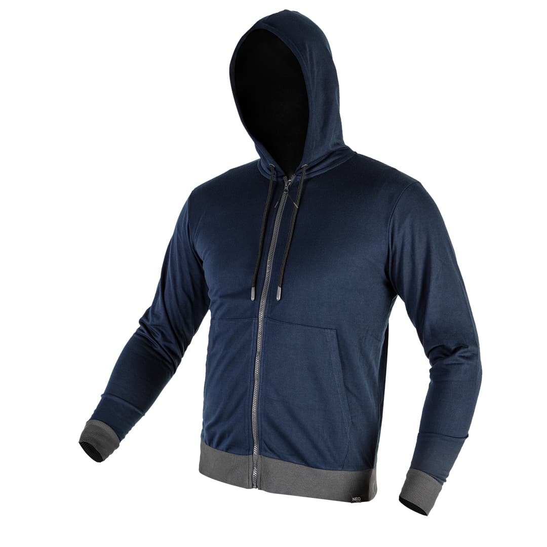 NEO TOOLS COMFORT Razparljiva jopa s kapuco, temno modra, XXL