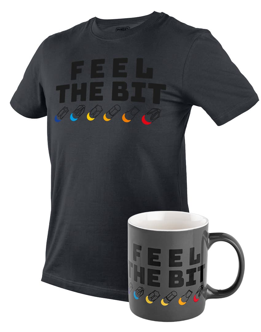 NEO TOOLS T-shirt FEEL THE BIT, XL, siva 2