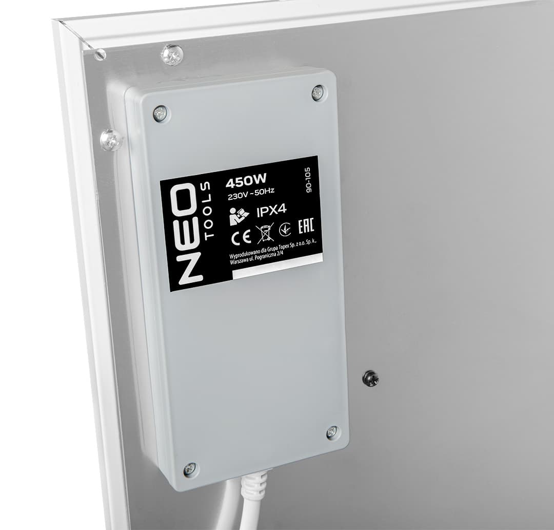 NEO TOOLS infrardeči grelni panel 450W, Wi-Fi, LED, Touch, Tjedni program 7