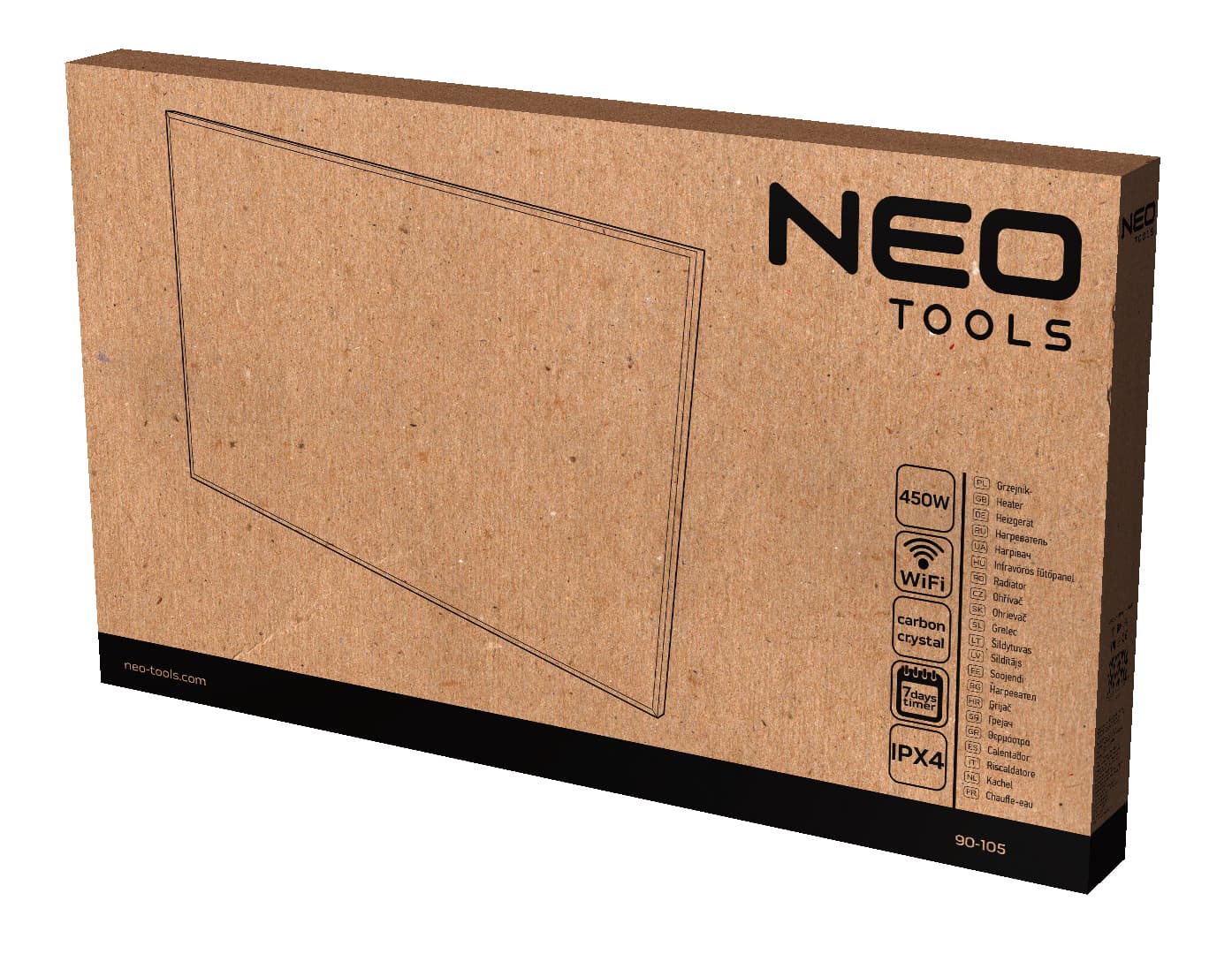 NEO TOOLS infrardeči grelni panel 450W, Wi-Fi, LED, Touch, Tjedni program 4