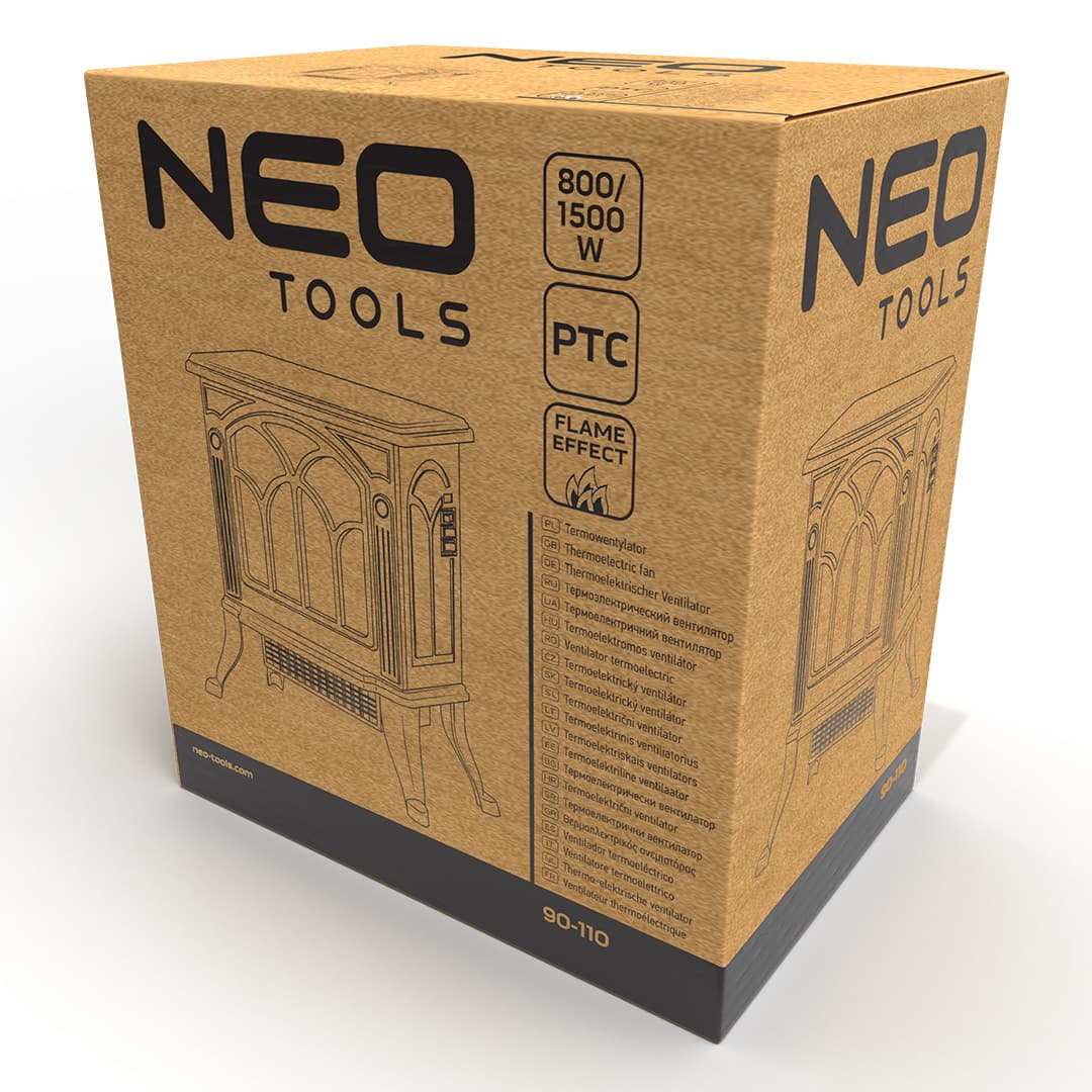 Električni kamin NEO TOOLS 800W/1500W 6