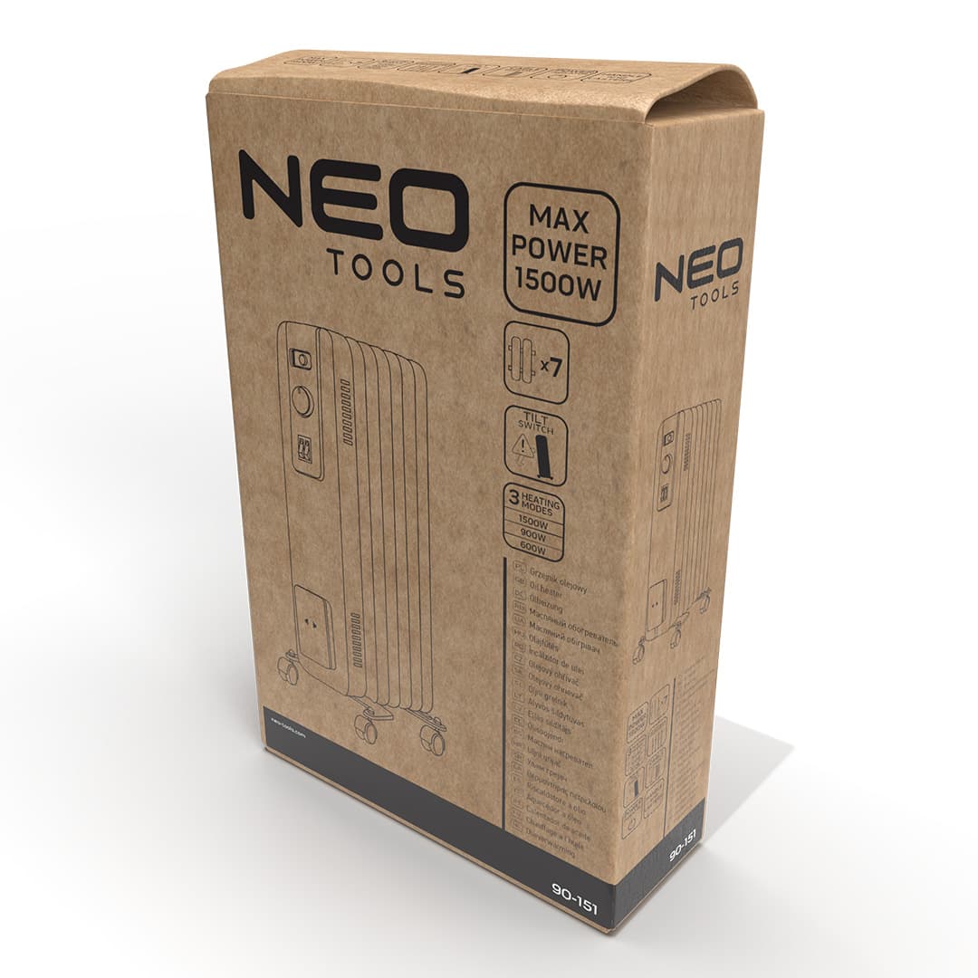 NEO TOOLS Oljni grelnik, 1500W, 7 reber 7