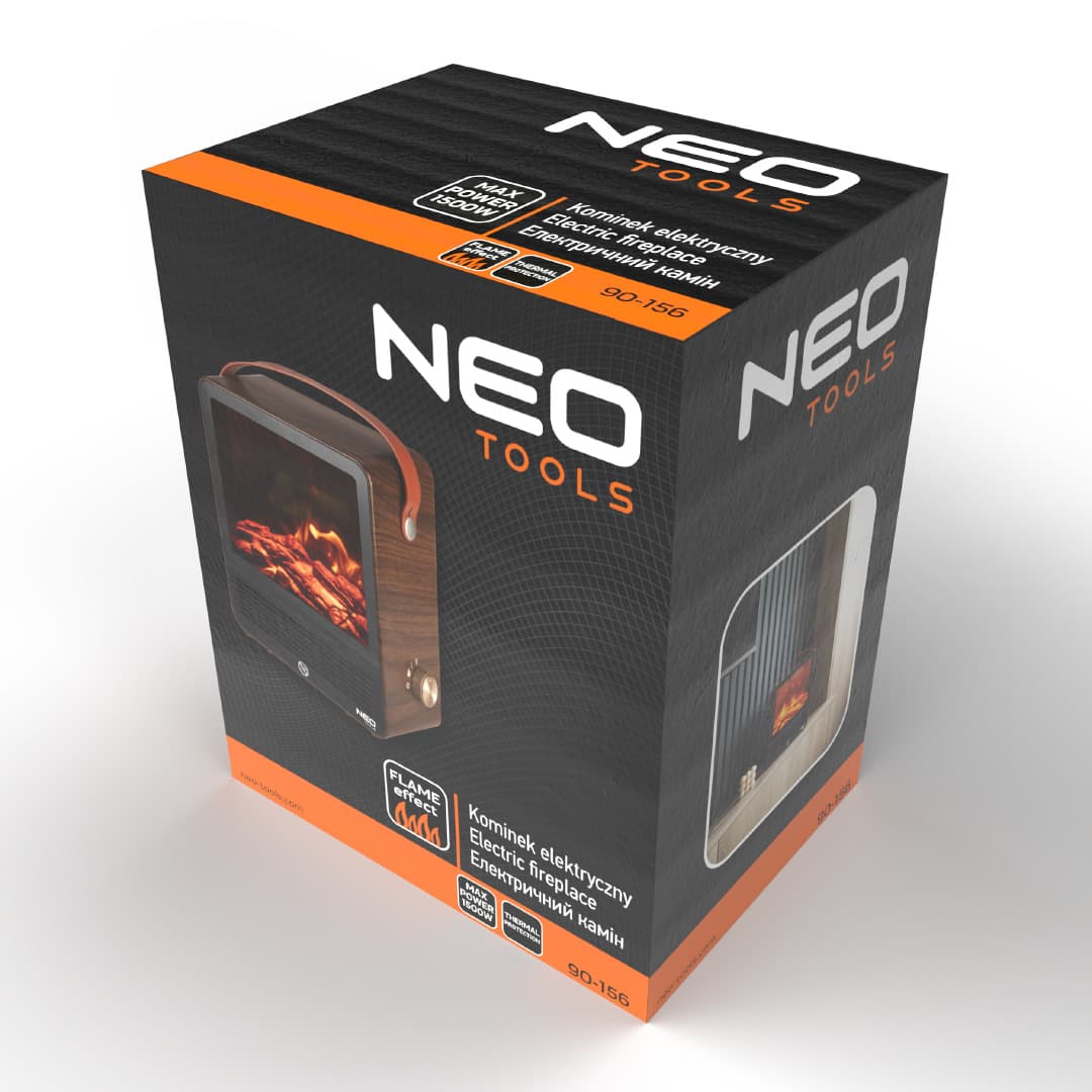 Električni kamin NEO TOOLS, 1500W, prostostoječi 5