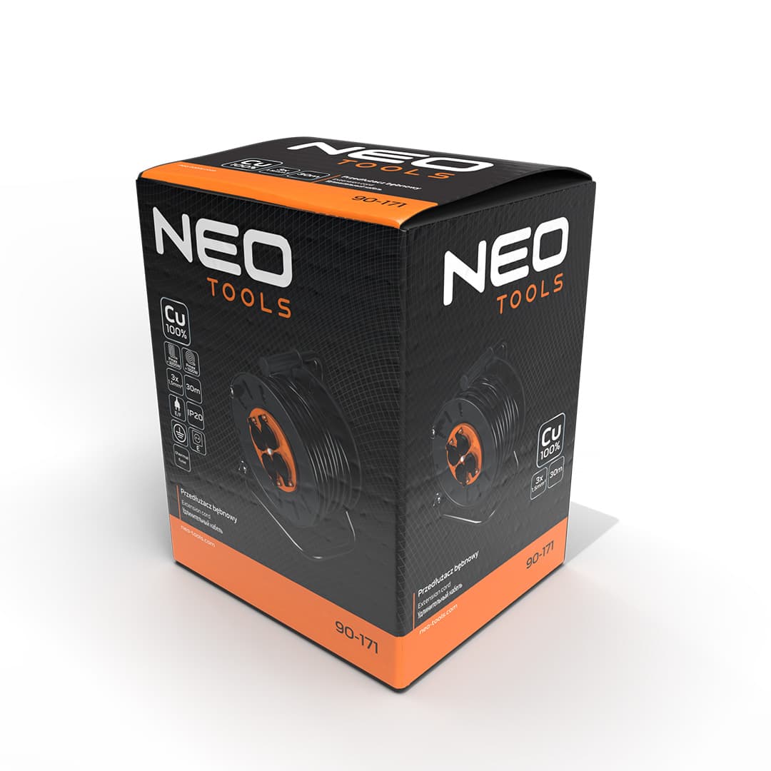 Podaljšek na kolutu NEO TOOLS, 30 m, 3x1.5 mm² 6