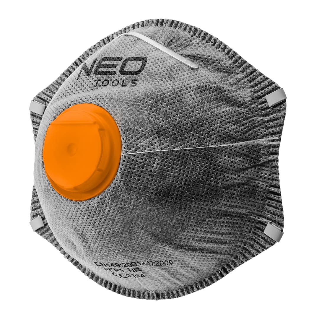 NEO TOOLS Polmaska proti prahu FFP2 z ventilom in aktivnim ogljem, 3 kosi