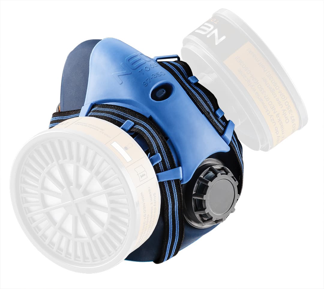NEO TOOLS silikonska polmaska za 2 filtru 5