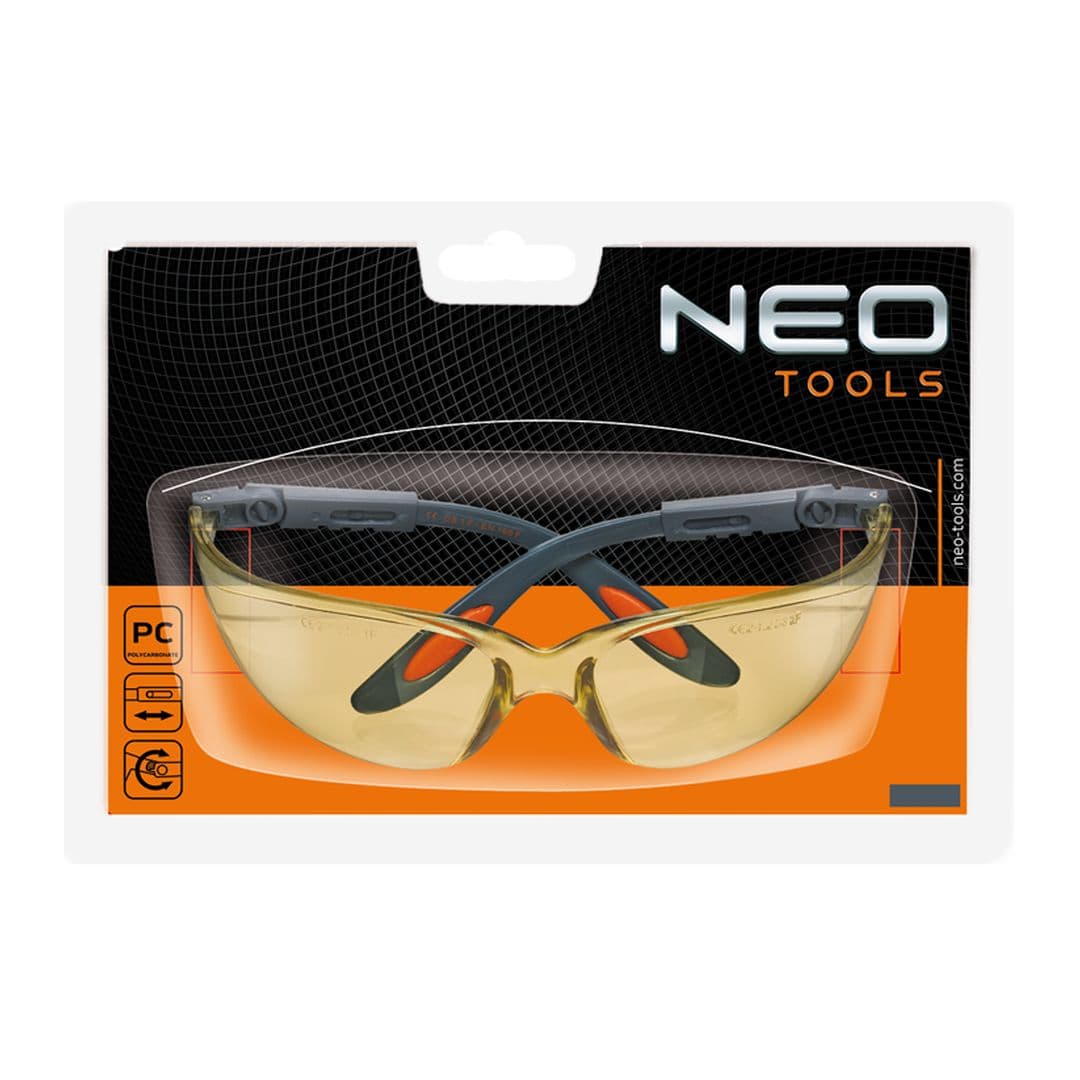 Zaščitna očala NEO TOOLS, rumena, polikarbonat 2