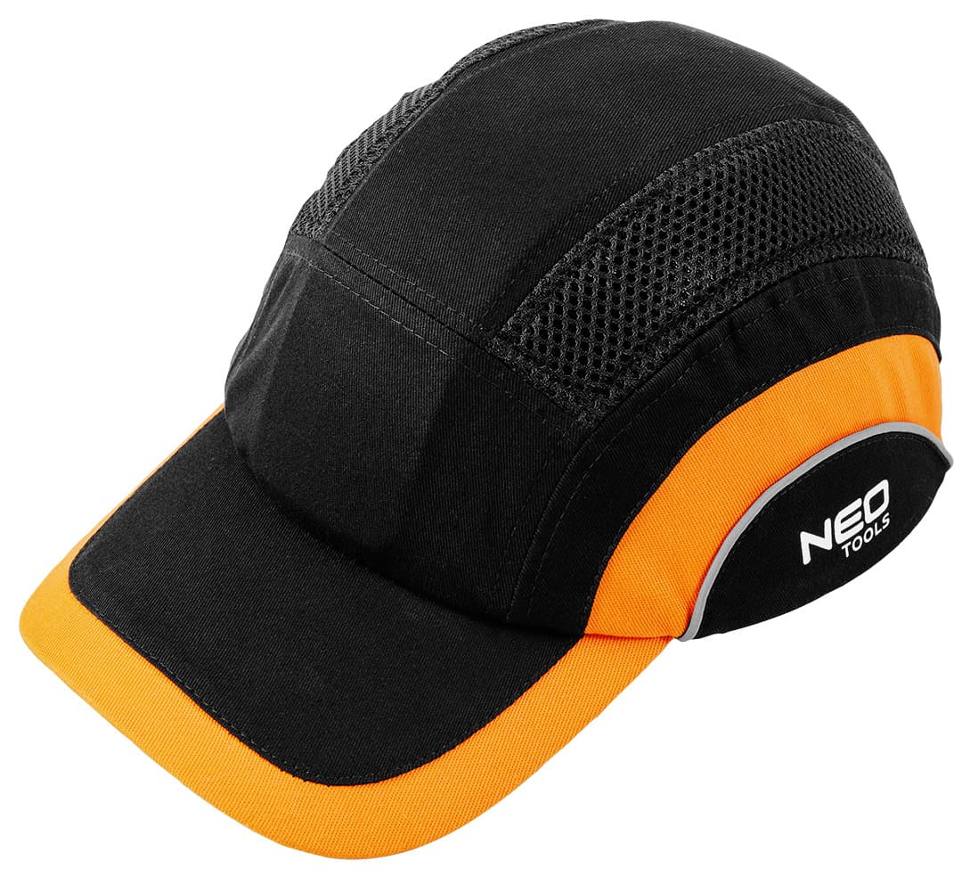 NEO TOOLS Šivana kapa z ojačitvijo, črno-oranžna, CE 3