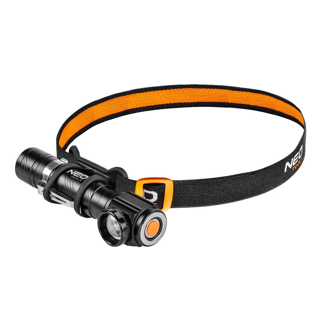 NEO TOOLS Polnilna naglavna svetilka USB, 800 lm, CREE XML-T6 LED