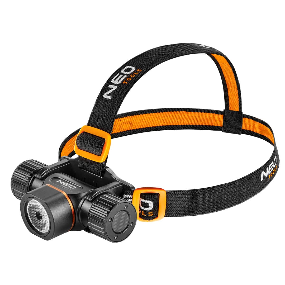 Naglavna svetilka NEO TOOLS, akumulatorska/baterijska, 2000 lm, USB C, CREE XHP50.2 LED