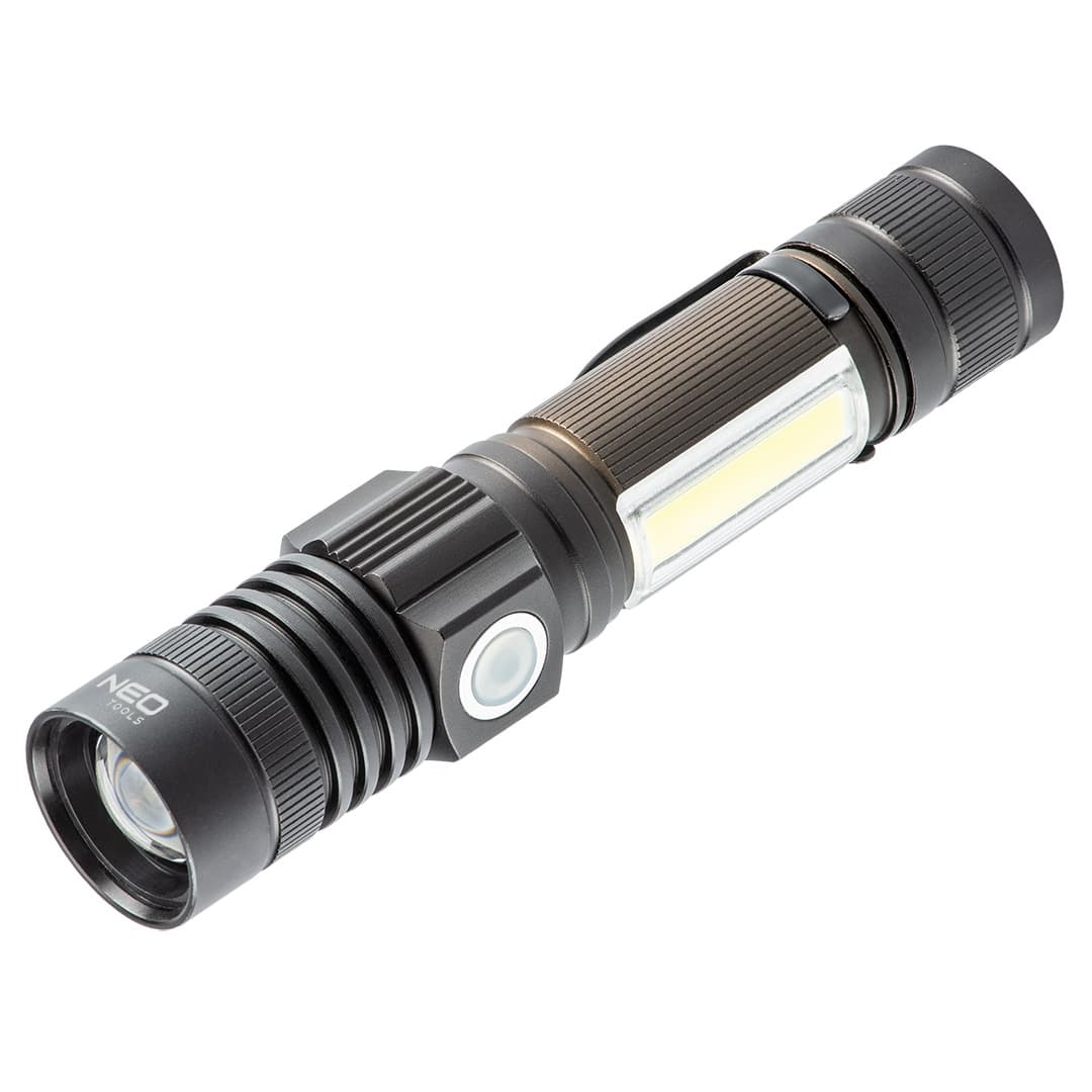 NEO TOOLS Akumulatorska svetilka USB 800 lm, 2v1 CREE T6 LED