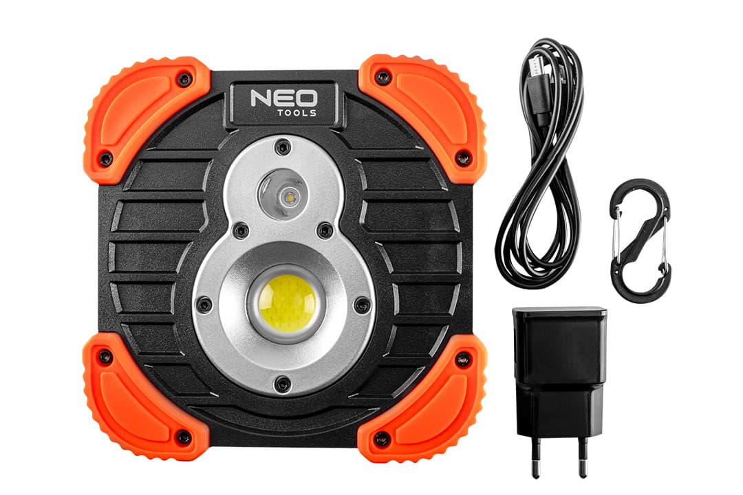 NEO TOOLS Akumulatorski reflektor 750+250 lm, COB LED, powerbank 3
