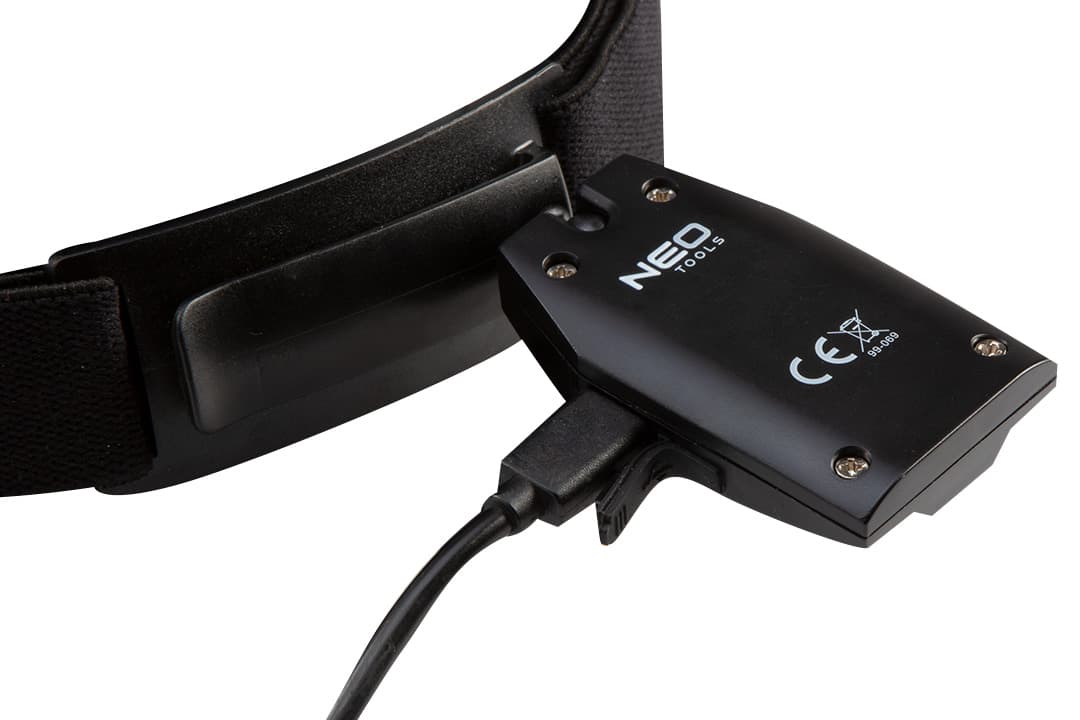 NEO TOOLS Naglavna svetilka, USB, 180 lm, COB LED + senzor 4