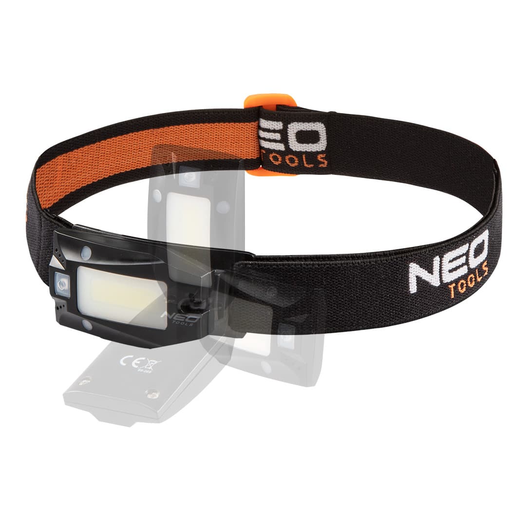 NEO TOOLS Naglavna svetilka, USB, 180 lm, COB LED + senzor