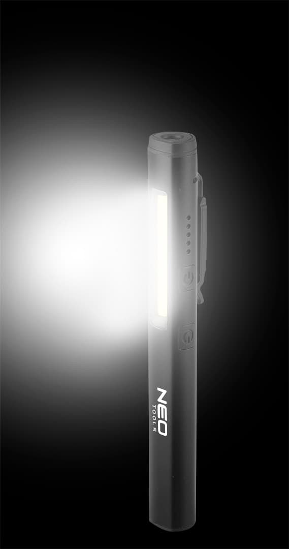Pregledna LED svetilka NEO TOOLS 450 lm, UV, laser + USB-C 5