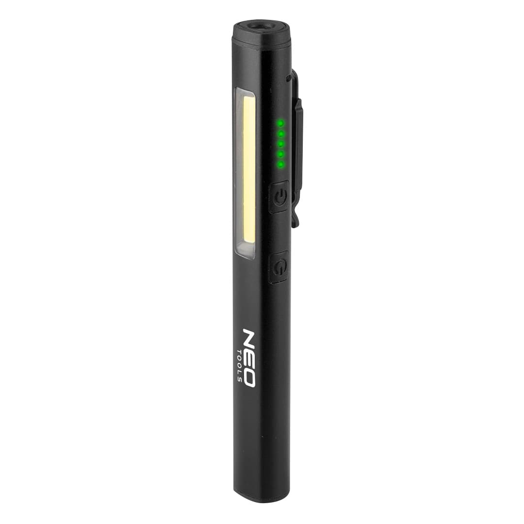 Pregledna LED svetilka NEO TOOLS 450 lm, UV, laser + USB-C
