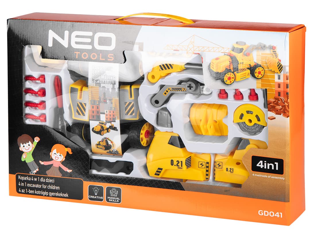 Gradbena igrača 4 v 1: Bagre za otroke NEO TOOLS 6