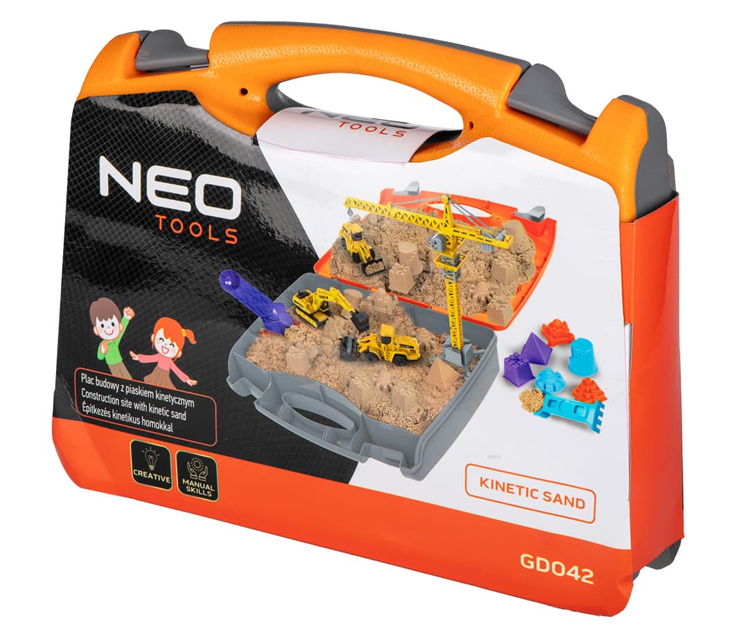 Igrača "Gradbišče" z obrtnim peskom NEO TOOLS, v kovčku 2