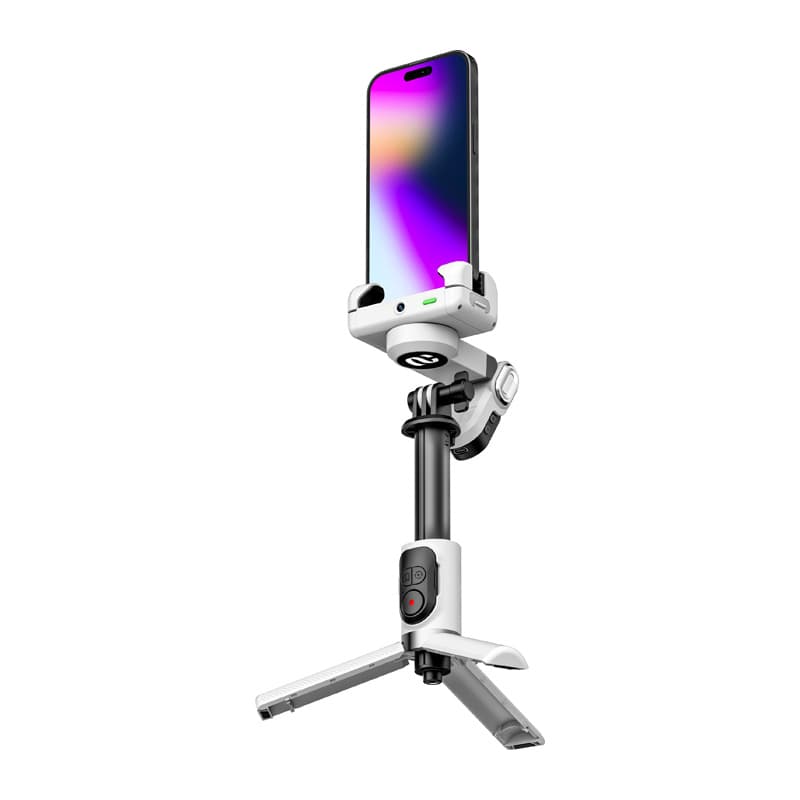 AOCHUAN M1 Pro Gimbal z RGB osvetlitvijo - bel