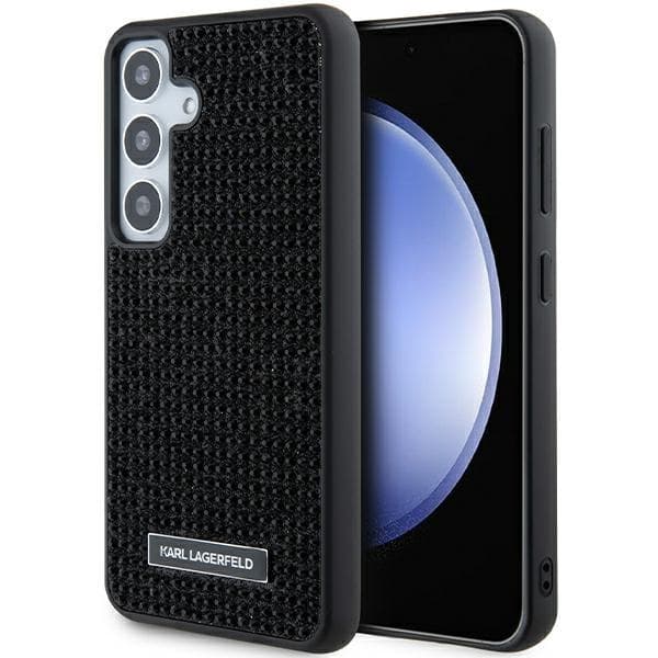 Karl Lagerfeld ovitek Rhinestone Metal Logo za Samsung Galaxy S24+ - črna