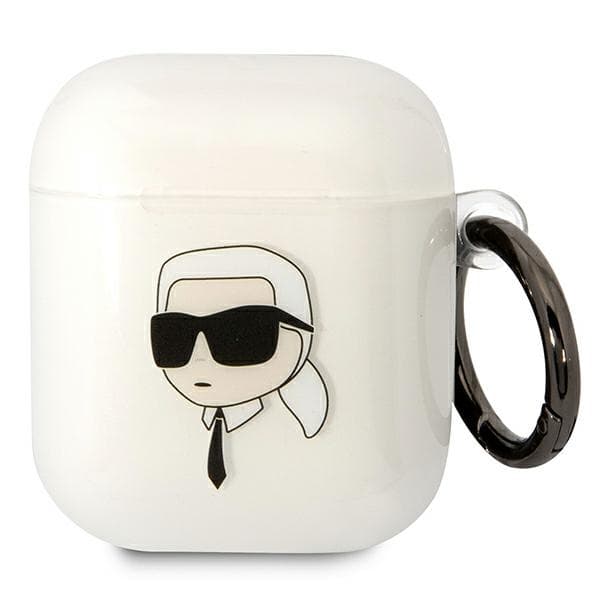 Ovitek Karl Lagerfeld KLA2HNIKTCT za AirPods 1/2, prozoren, Karl's Head