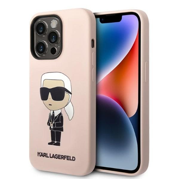 Karl Lagerfeld Silicone Ikonik MagSafe ovitek za iPhone 14 Pro Max - roza