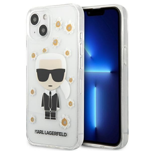 Karl Lagerfeld Flower Ikonik Karl ovitek za iPhone 13 mini - Prozoren