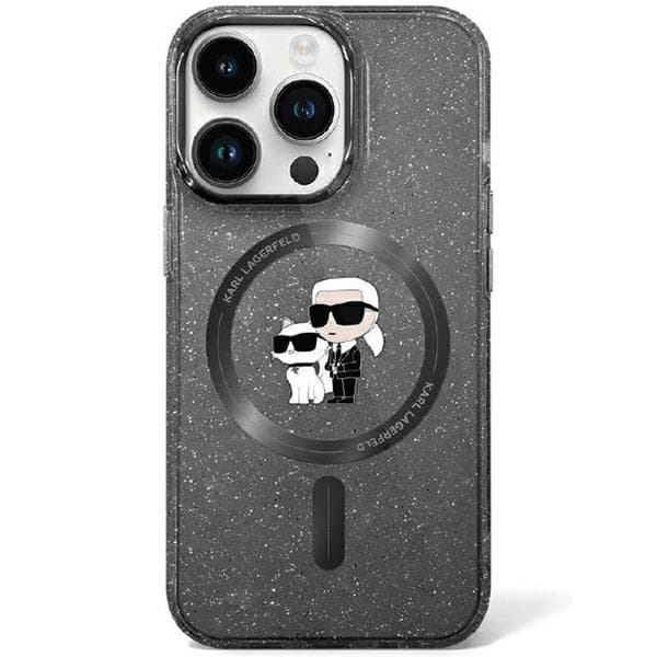 Karl Lagerfeld ovitek za iPhone 11 / Xr 6.1" Glitter MagSafe, črn/črn