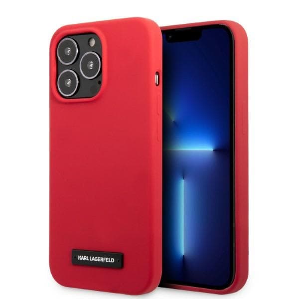 Ovitek Karl Lagerfeld Silicone Plaque za iPhone 13 Pro/13 (6,1") - rdeč