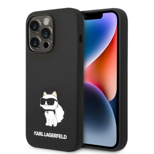 Karl Lagerfeld Silicone Choupette etui za iPhone 14 Pro Max - črna