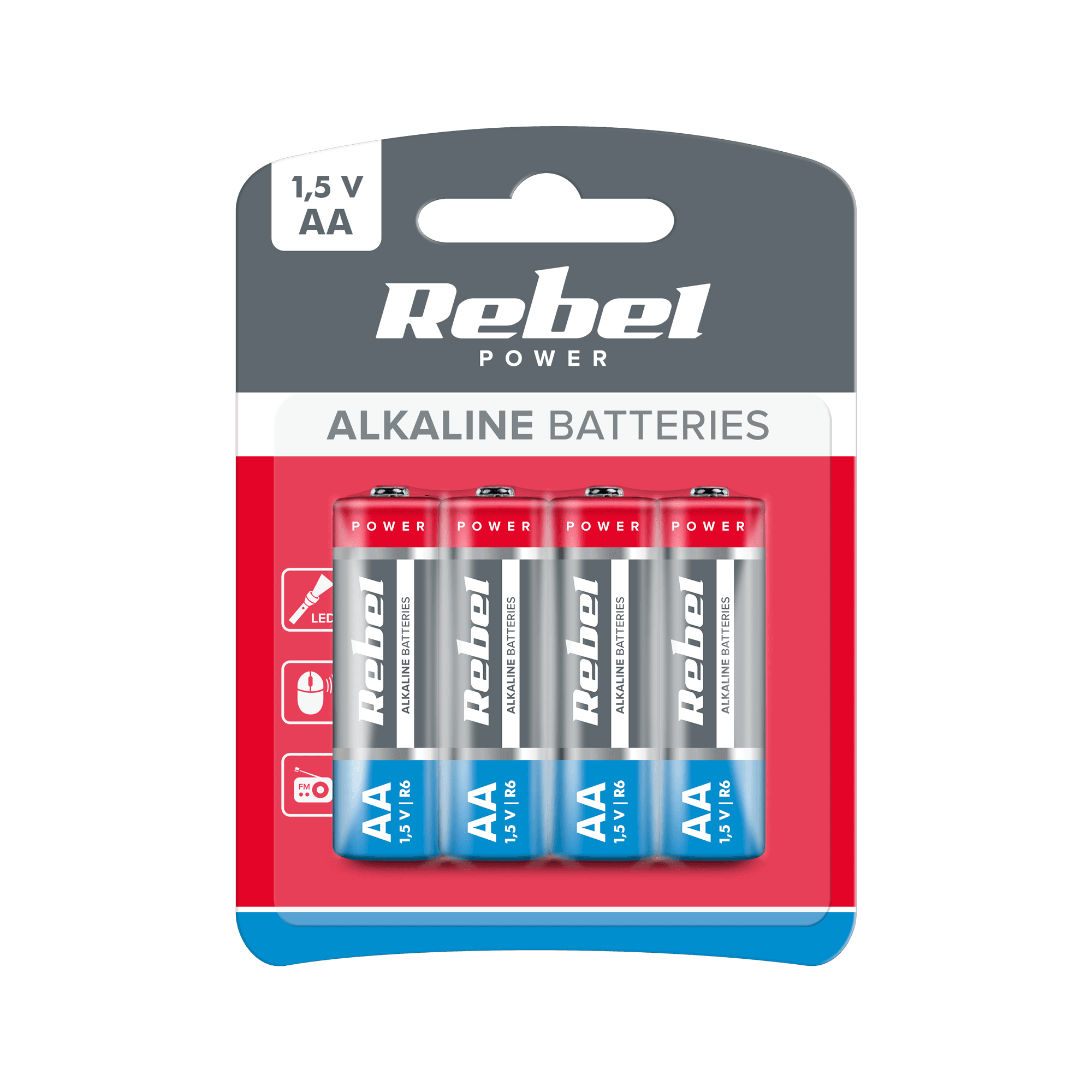 REBEL alkalne baterije AA LR6 (4 kos.)