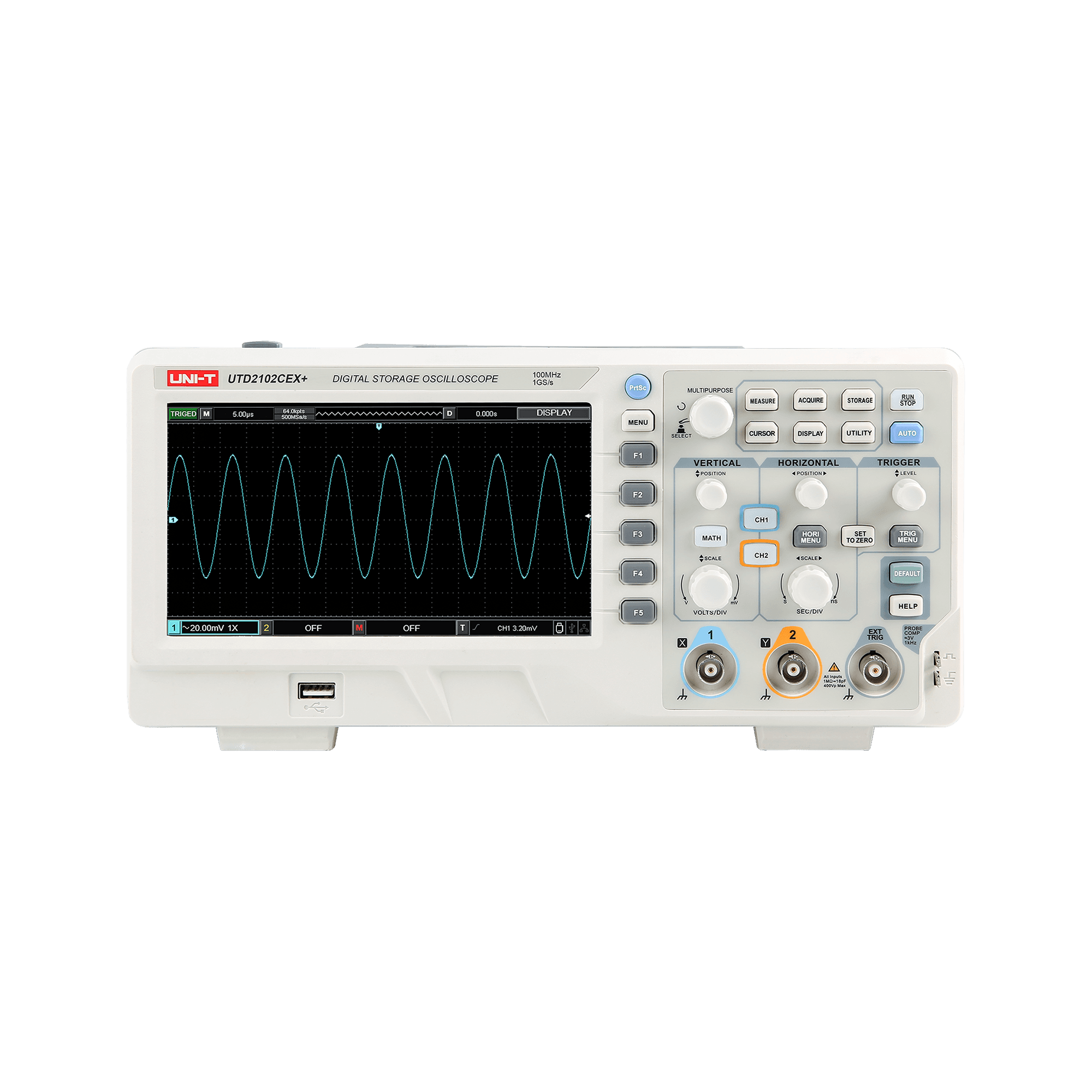 Digitalni osciloskop Uni-T UTD2102CEX+, 100 MHz