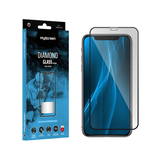 MYSCREEN Diamond Glass Lite Full Glue za iPhone Xs Max/11 Pro Max (črno)