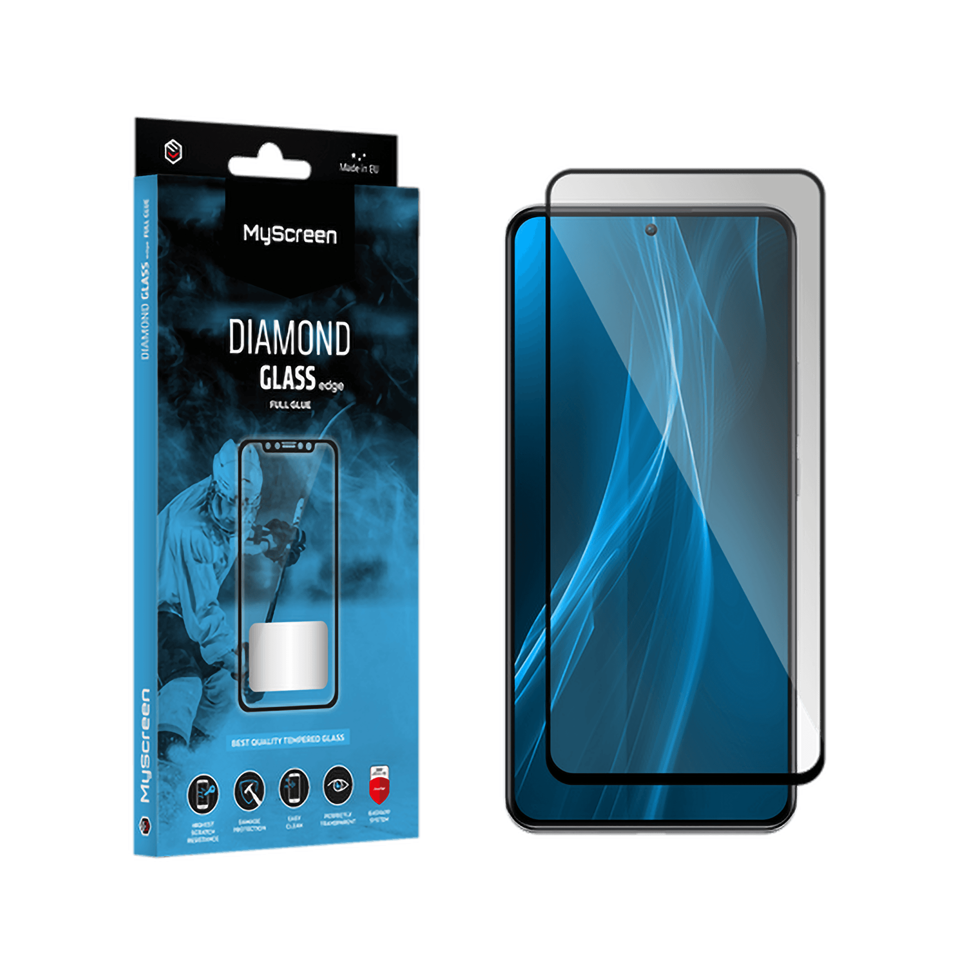 MYSCREEN Diamond Glass Lite Full Glue za Samsung Galaxy S23 FE (črno)