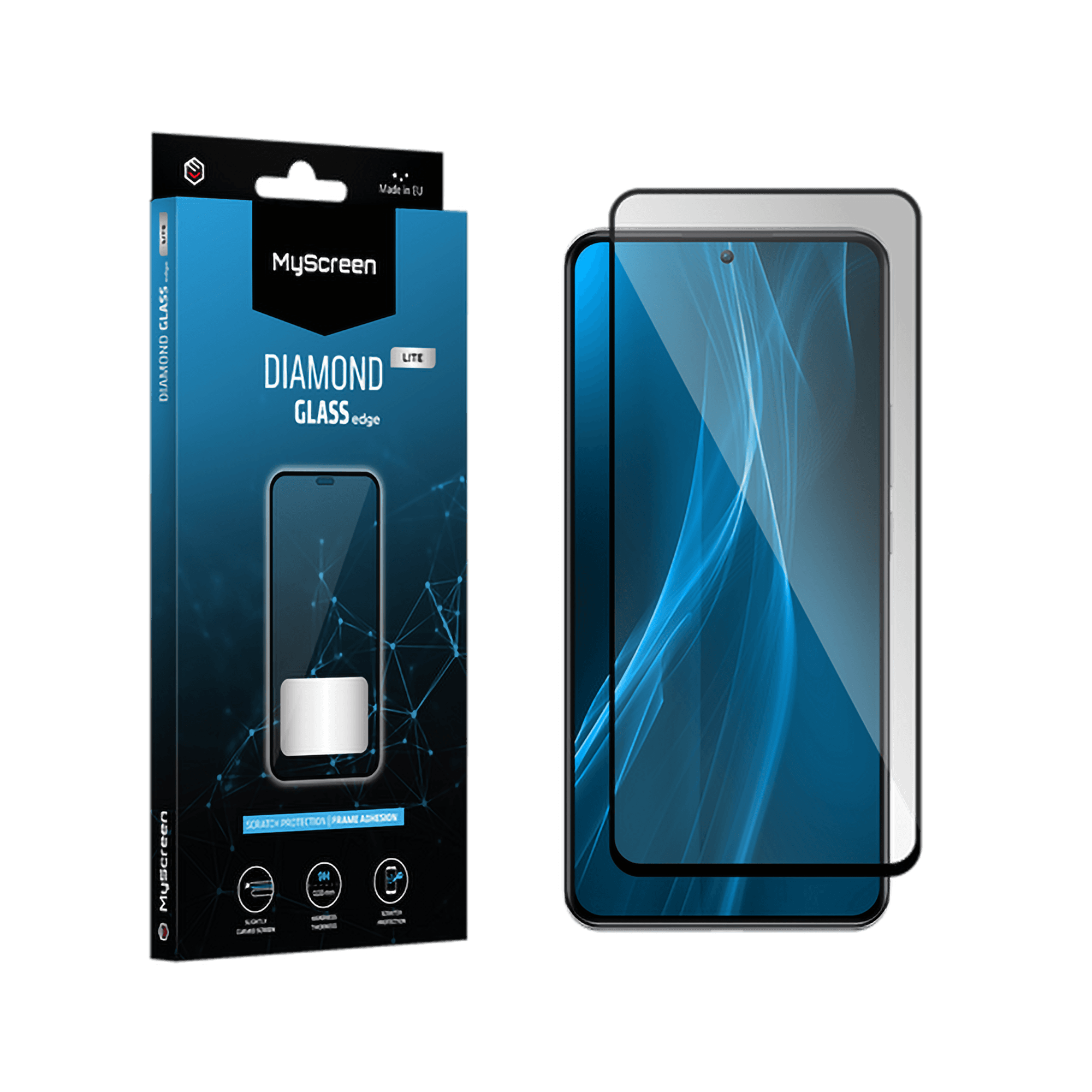 MYSCREEN Diamond Glass Lite Full Glue za Samsung Galaxy A14/M14 (črno)