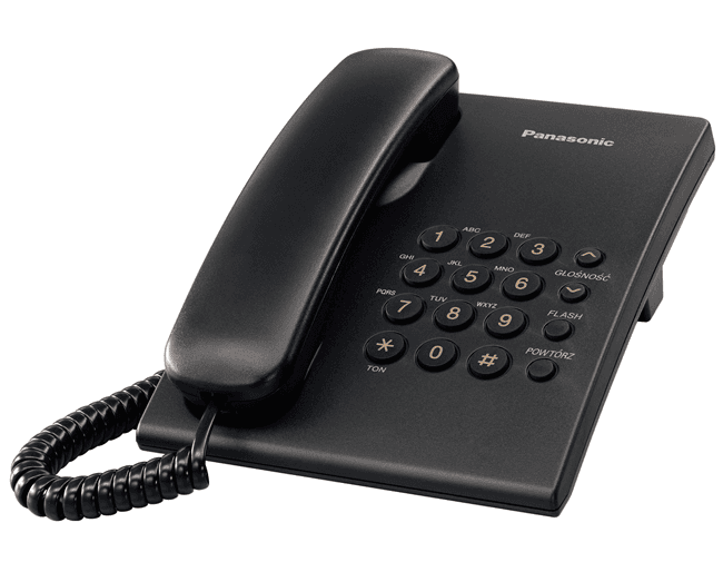 Žični telefon Panasonic KX-TS500PDB, črn