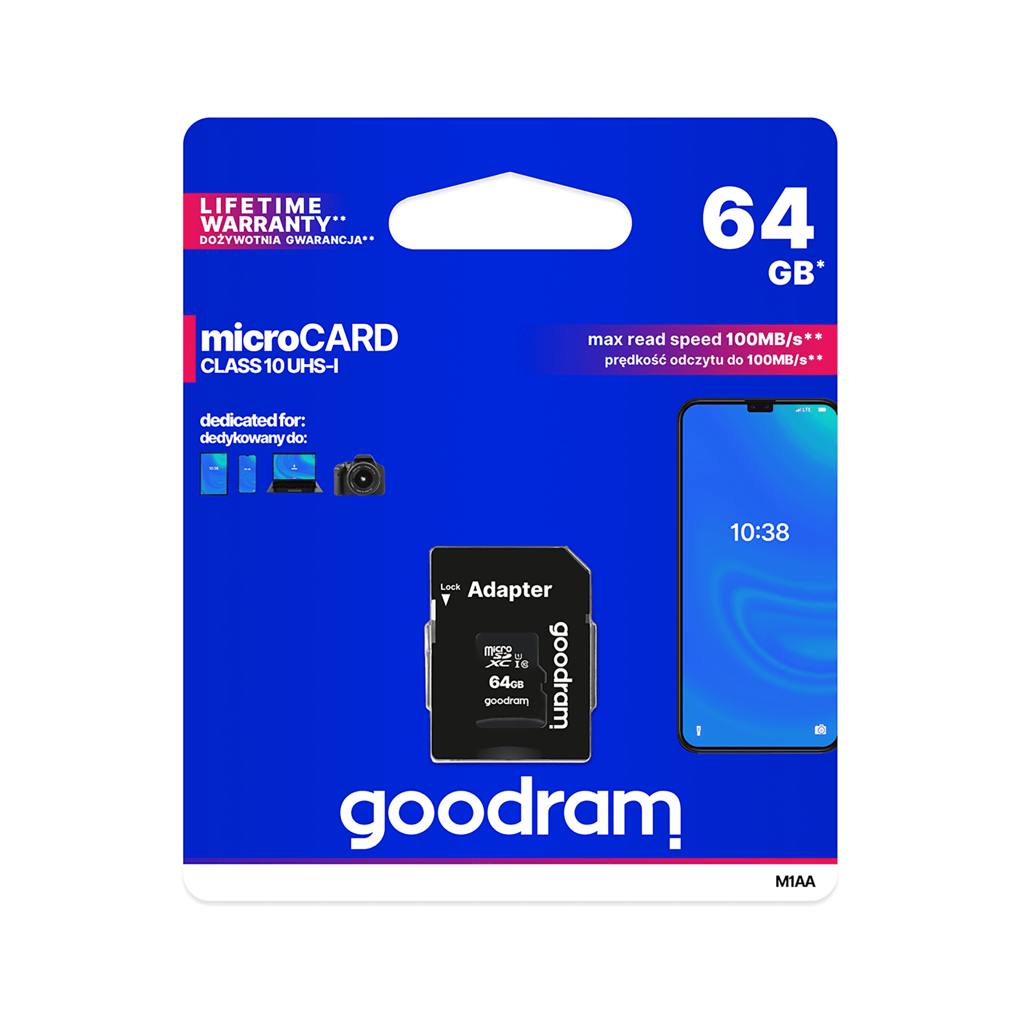 Spominska kartica microSD 64GB UHS-I Goodram z adapterjem
