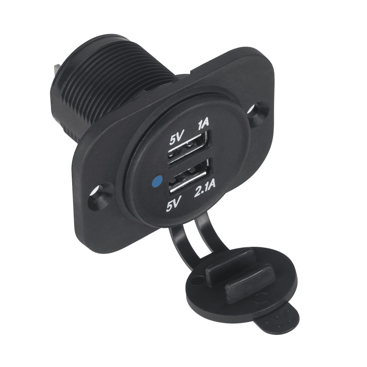 Avtomobilski USB polnilnik LTC LXG526, 12/24V, 1A+2.1A, za vgradnjo