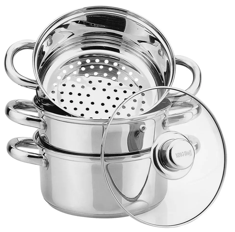 KING Hoff Parni kuhalnik iz nerjavečega jekla, 4-delni set, Ø 24 cm, 5 l